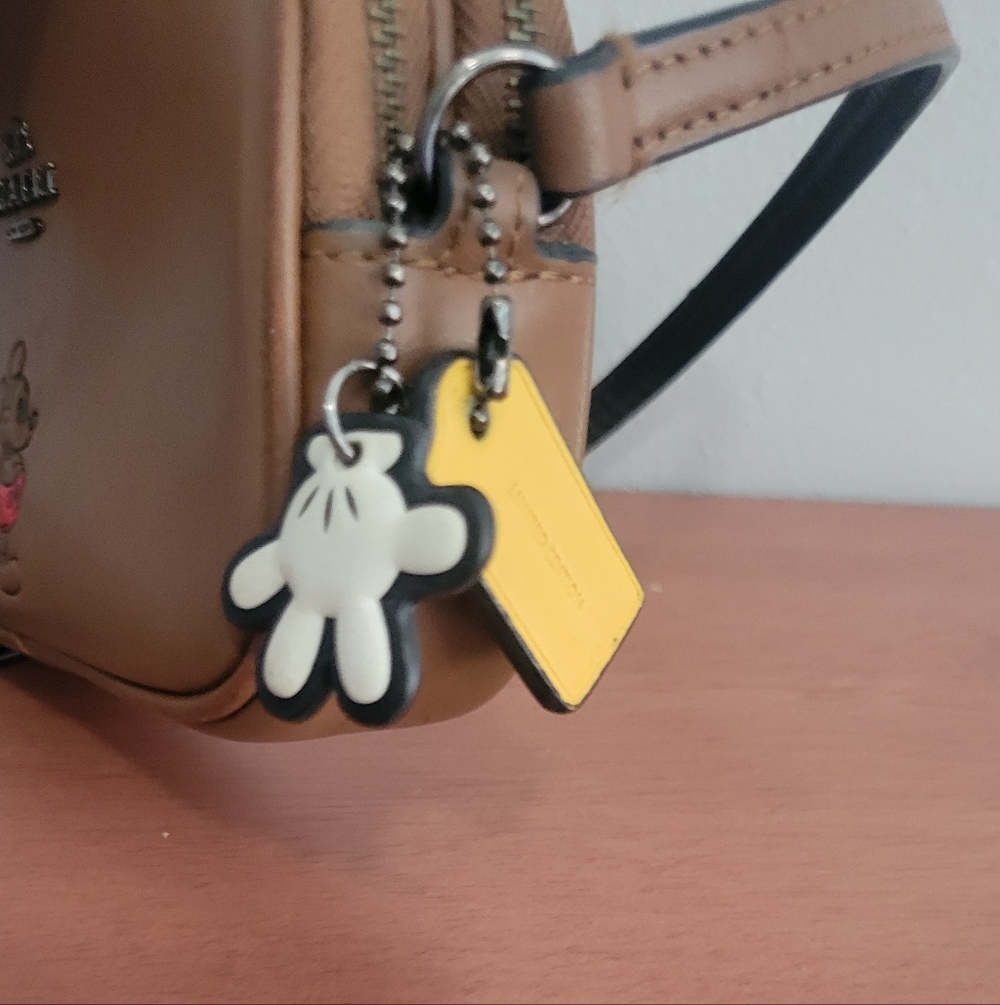Coach Tan Leather Crossbody with Mickey Mouse Accent - Picture 6 of 7